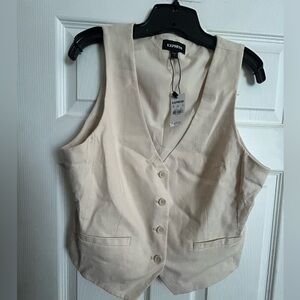 Express Cream Button-Down Vest
